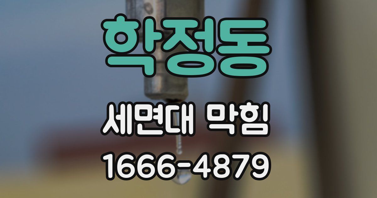 학정동 세면대 막힘