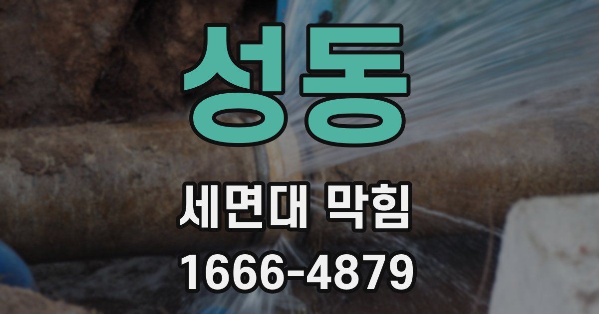 성동 세면대 막힘
