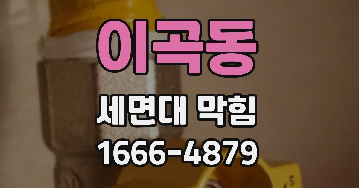 이곡동 세면대 막힘