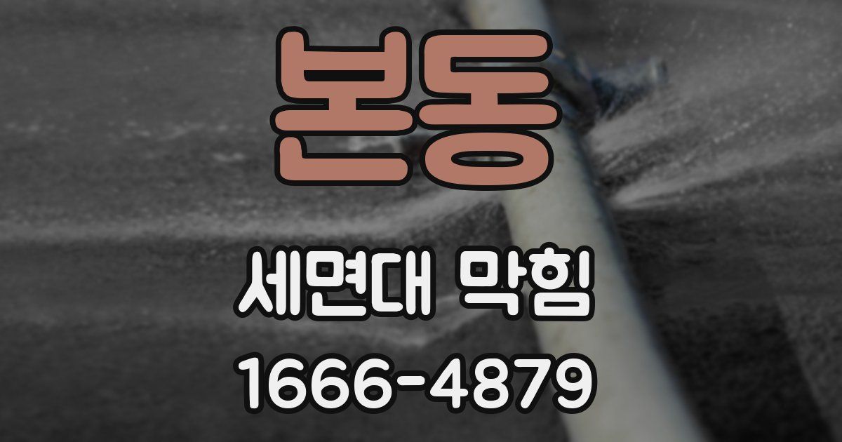 본동 세면대 막힘