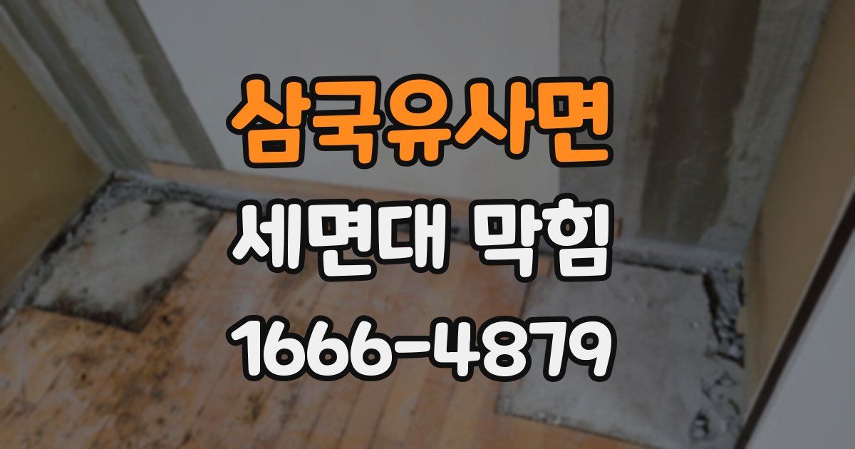 삼국유사면 세면대 막힘