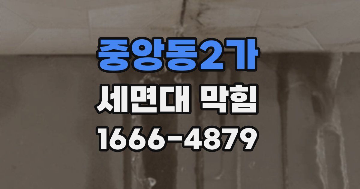 중앙동2가 세면대 막힘