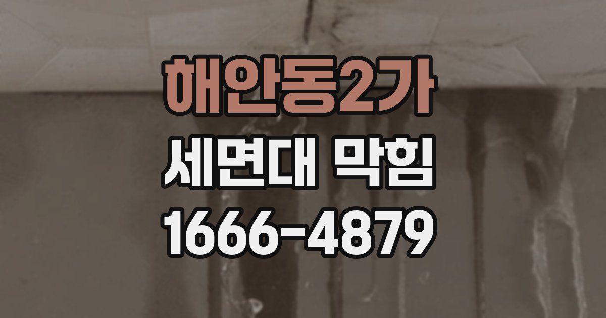 해안동2가 세면대 막힘