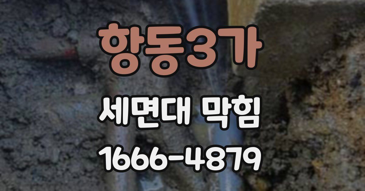 항동3가 세면대 막힘