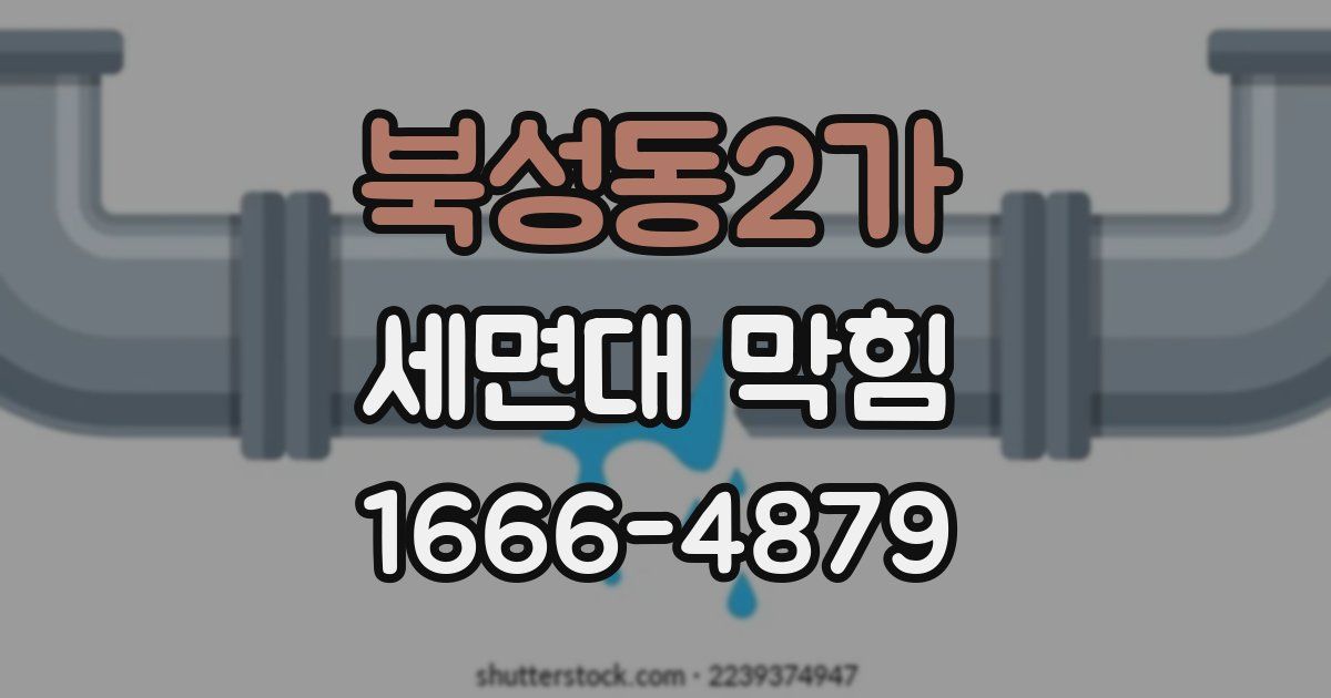 북성동2가 세면대 막힘