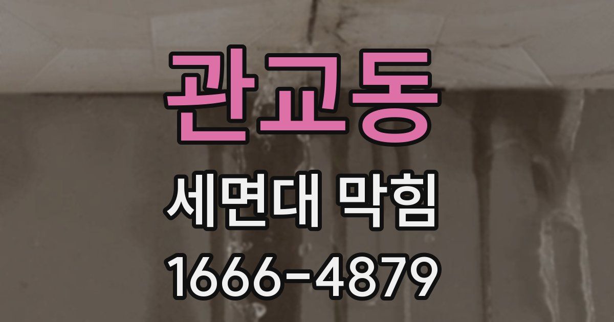 관교동 세면대 막힘