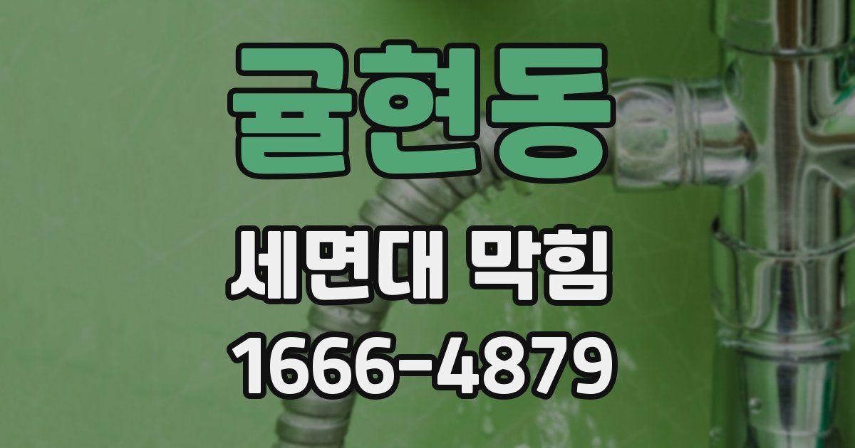 귤현동 세면대 막힘