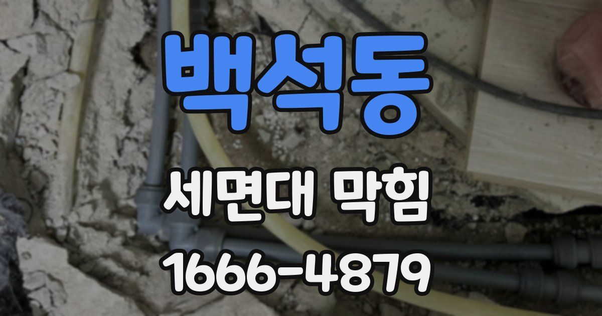 백석동 세면대 막힘
