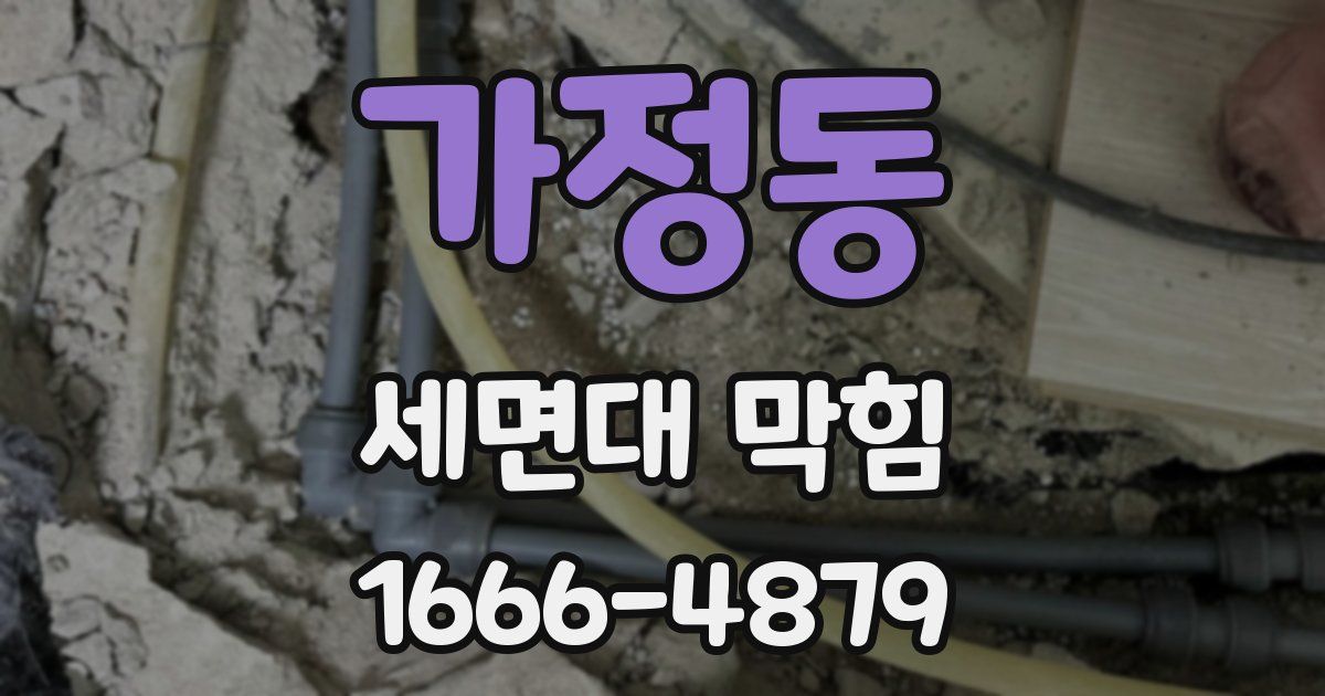 가정동 세면대 막힘