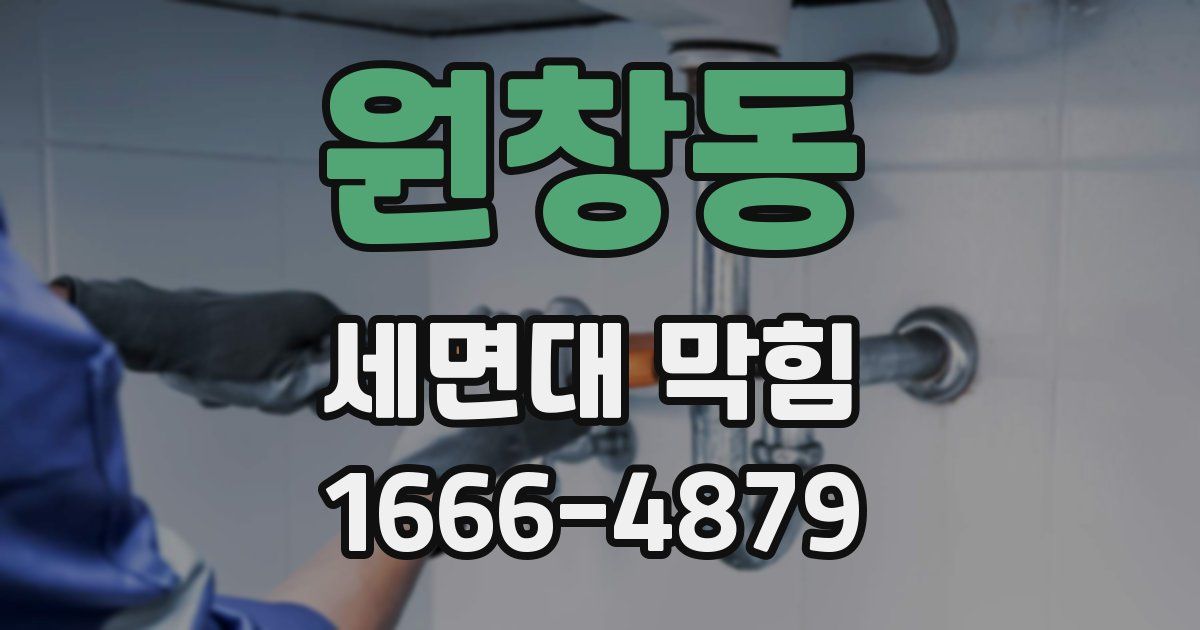 원창동 세면대 막힘