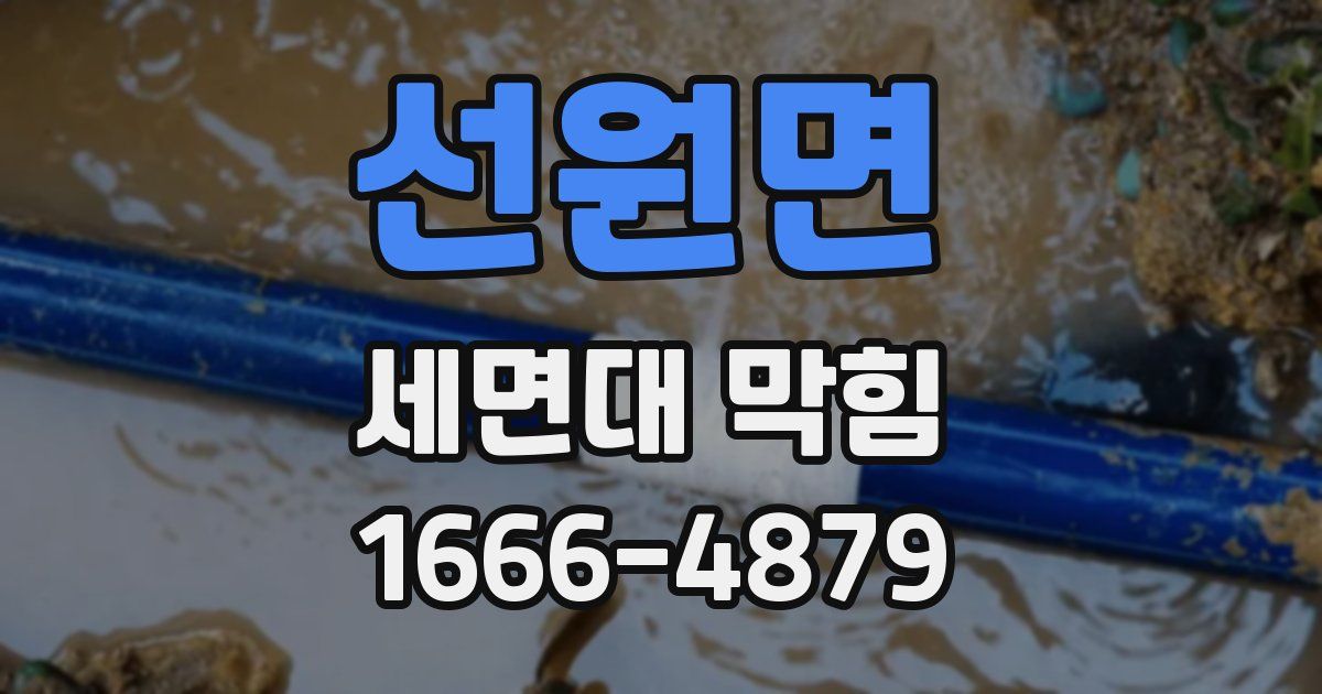 선원면 세면대 막힘