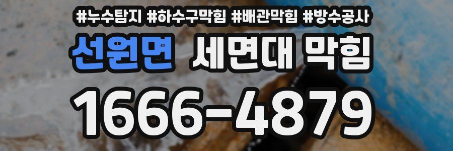 선원면 세면대 막힘