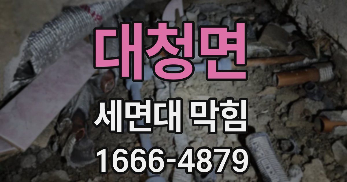 대청면 세면대 막힘