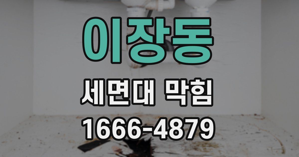 이장동 세면대 막힘