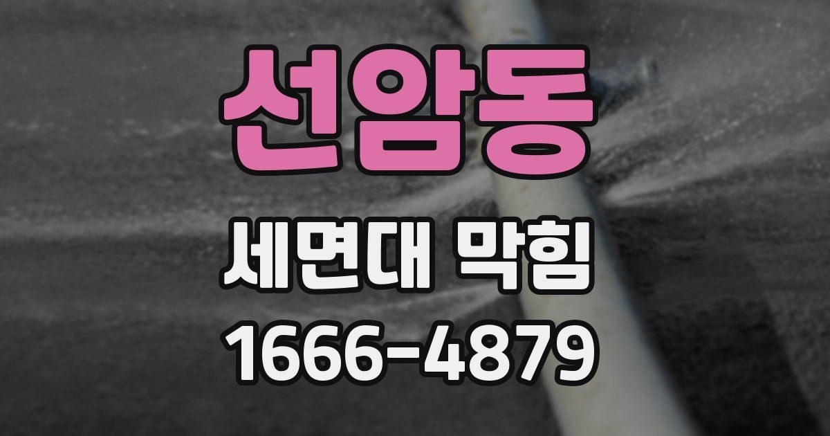 선암동 세면대 막힘