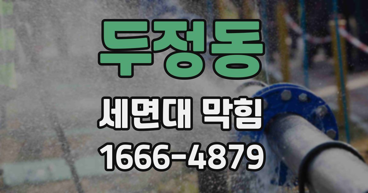 두정동 세면대 막힘