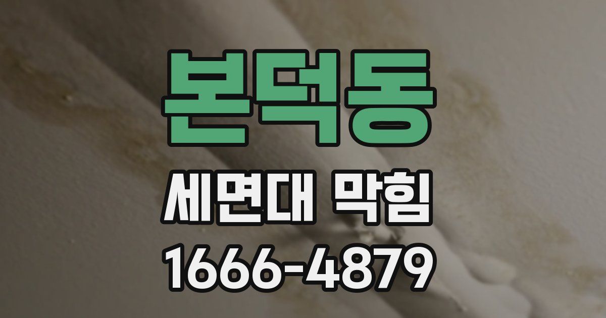 본덕동 세면대 막힘