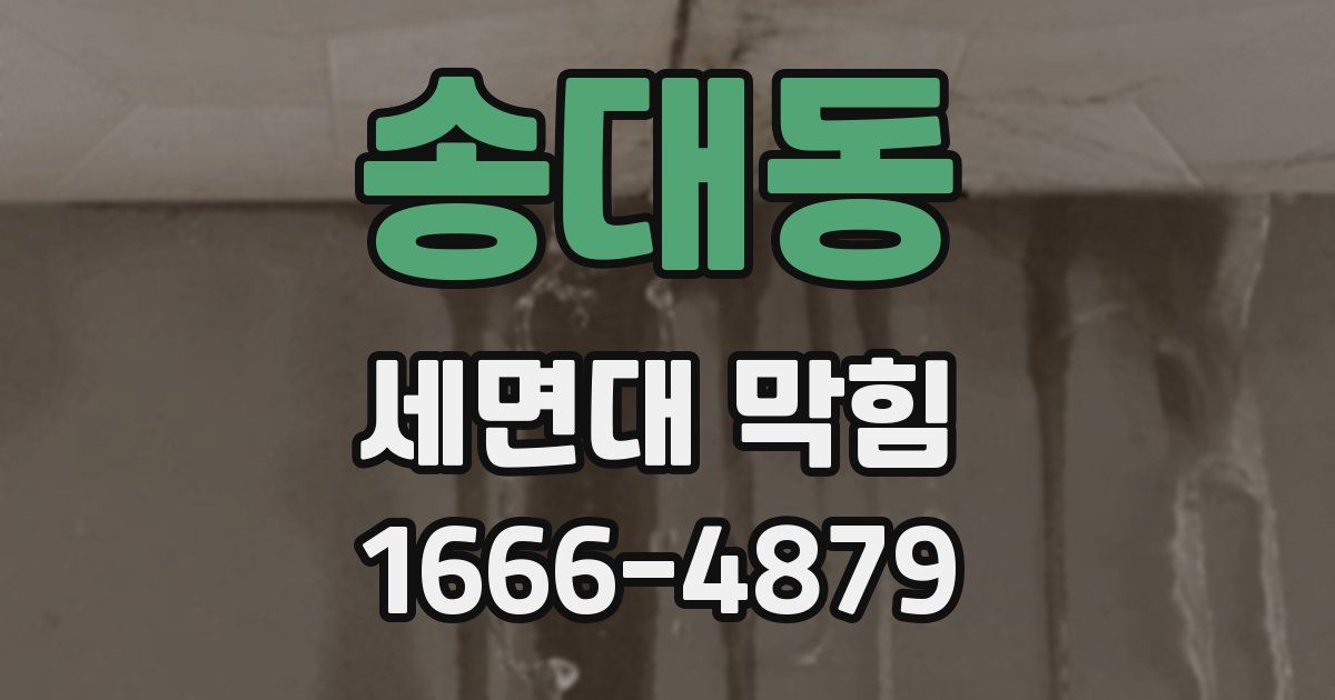 송대동 세면대 막힘