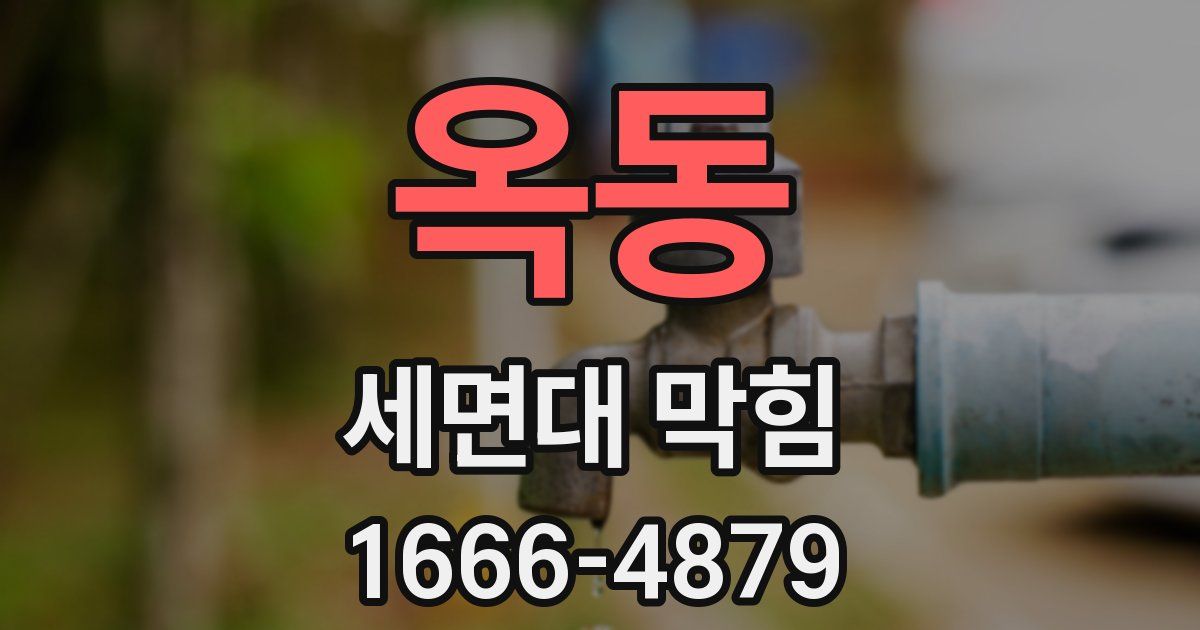 옥동 세면대 막힘