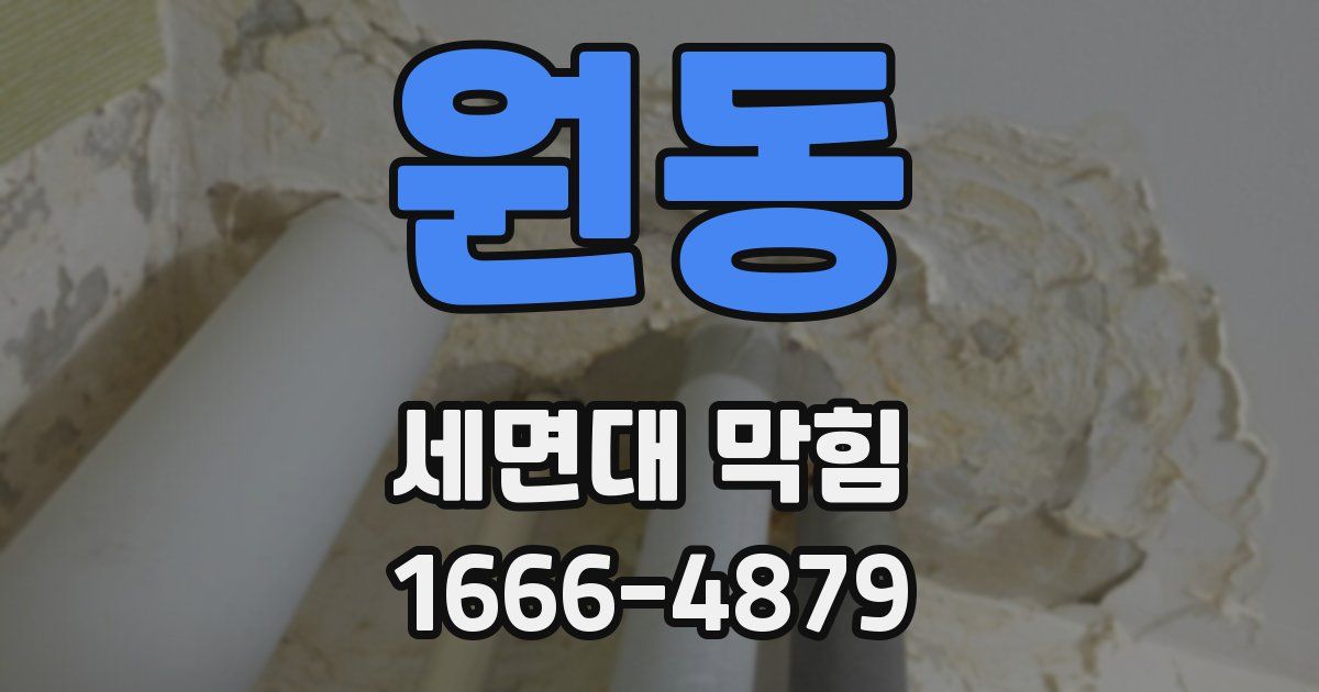 원동 세면대 막힘