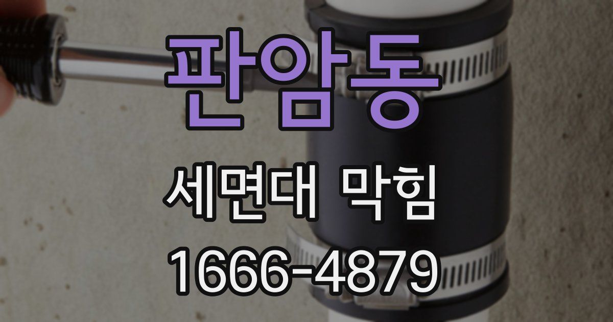 판암동 세면대 막힘