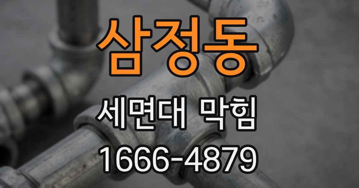 삼정동 세면대 막힘