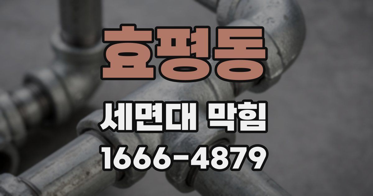 효평동 세면대 막힘