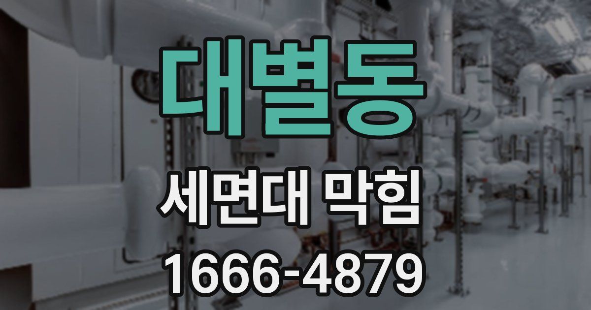 대별동 세면대 막힘