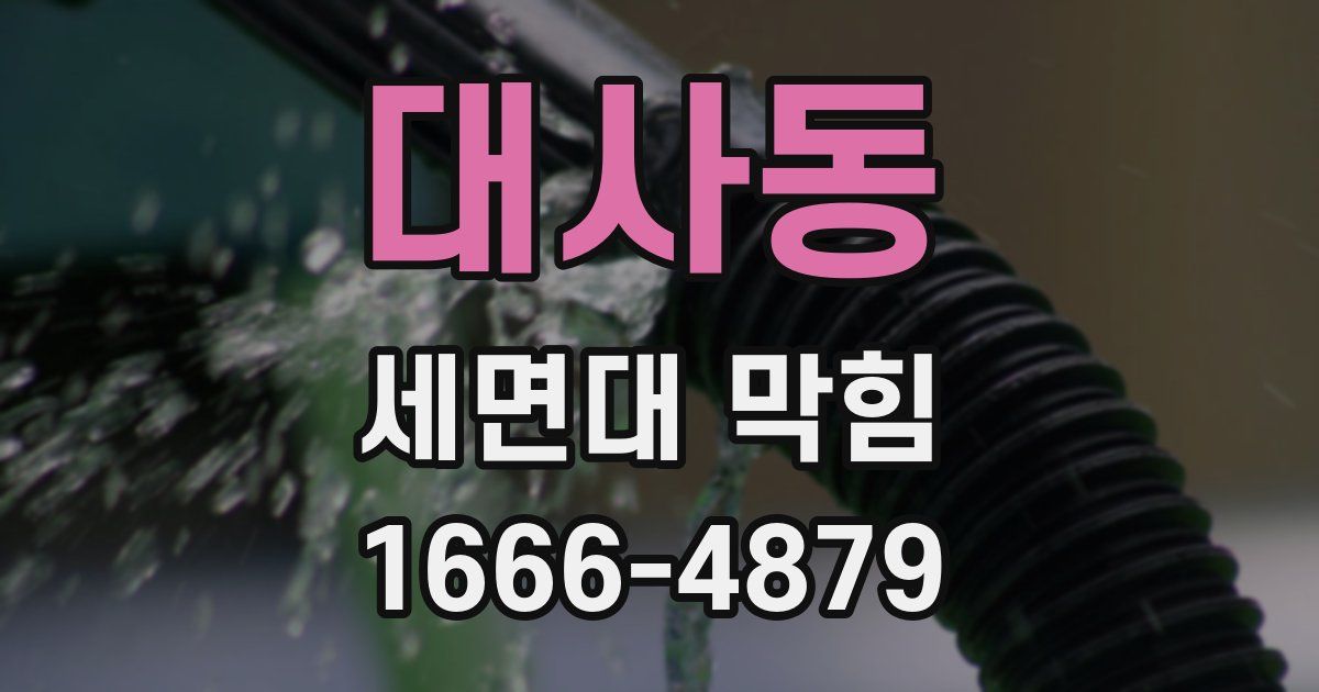 대사동 세면대 막힘