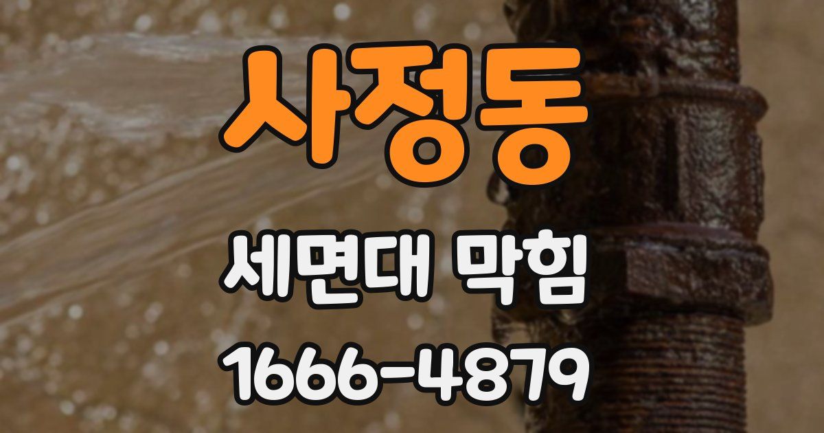 사정동 세면대 막힘