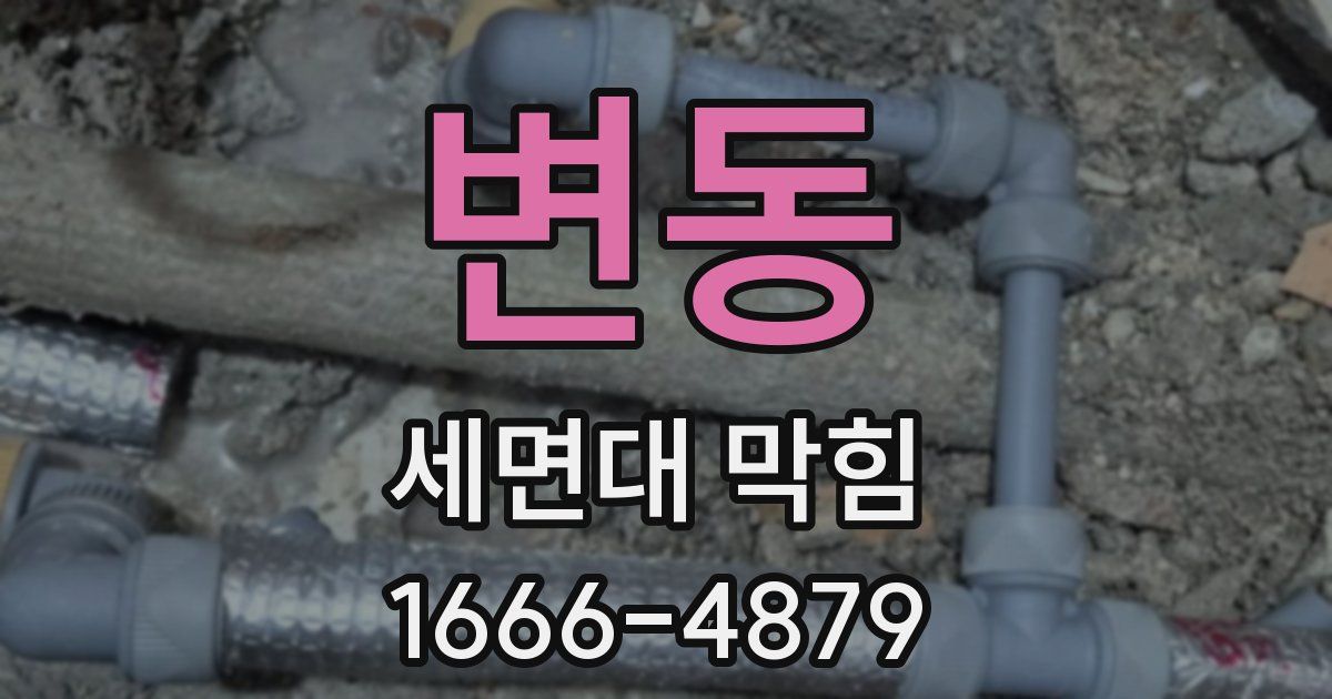 변동 세면대 막힘