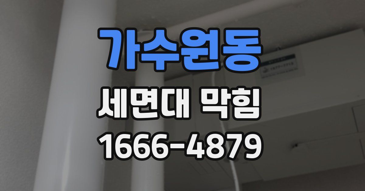 가수원동 세면대 막힘
