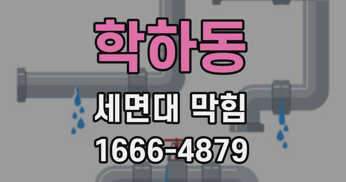 학하동 세면대 막힘