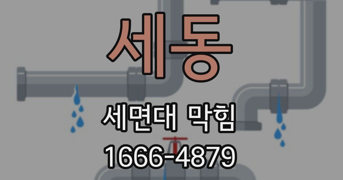 세동 세면대 막힘