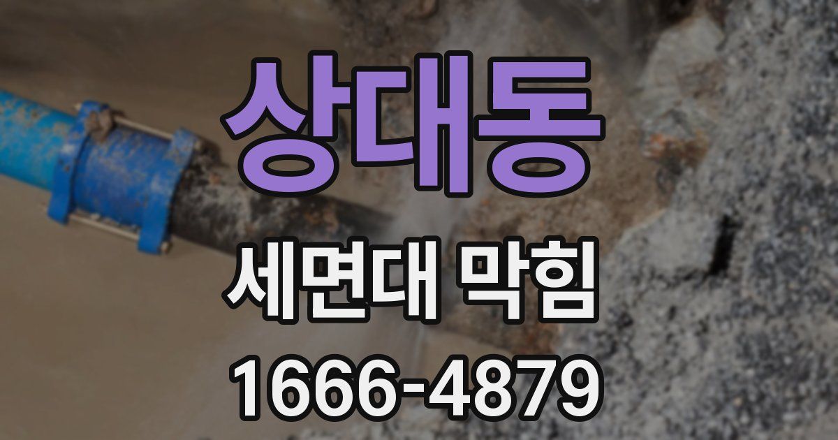 상대동 세면대 막힘