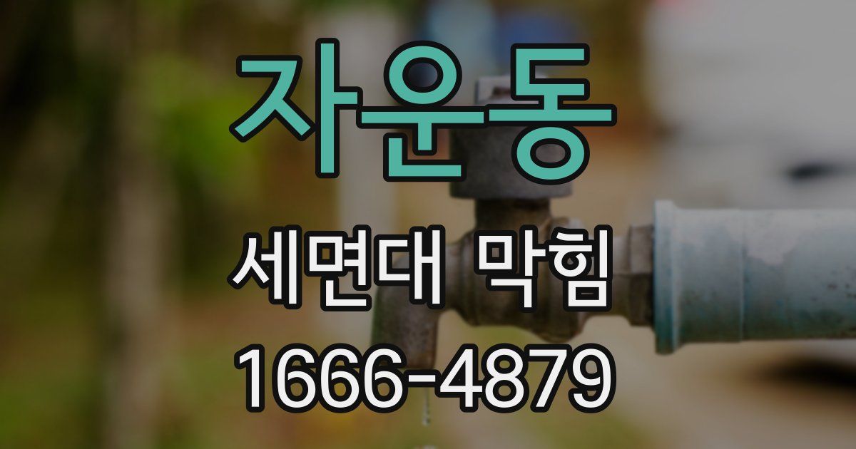 자운동 세면대 막힘