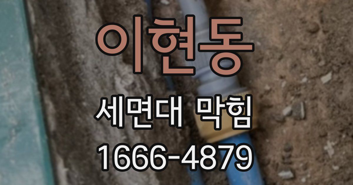 이현동 세면대 막힘