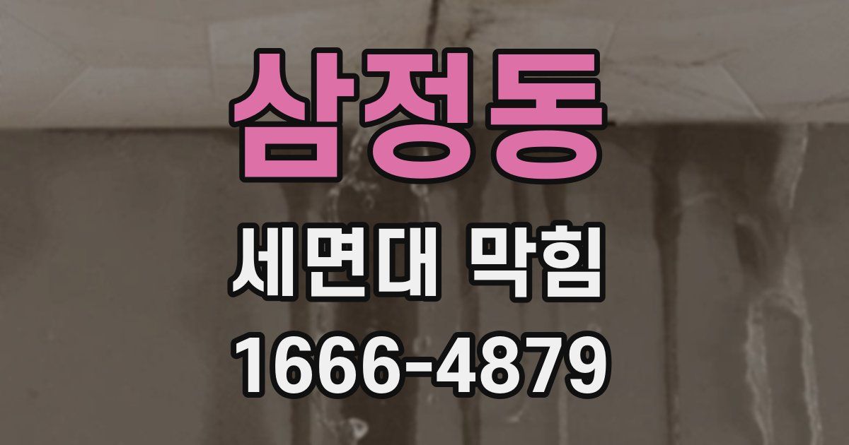 삼정동 세면대 막힘