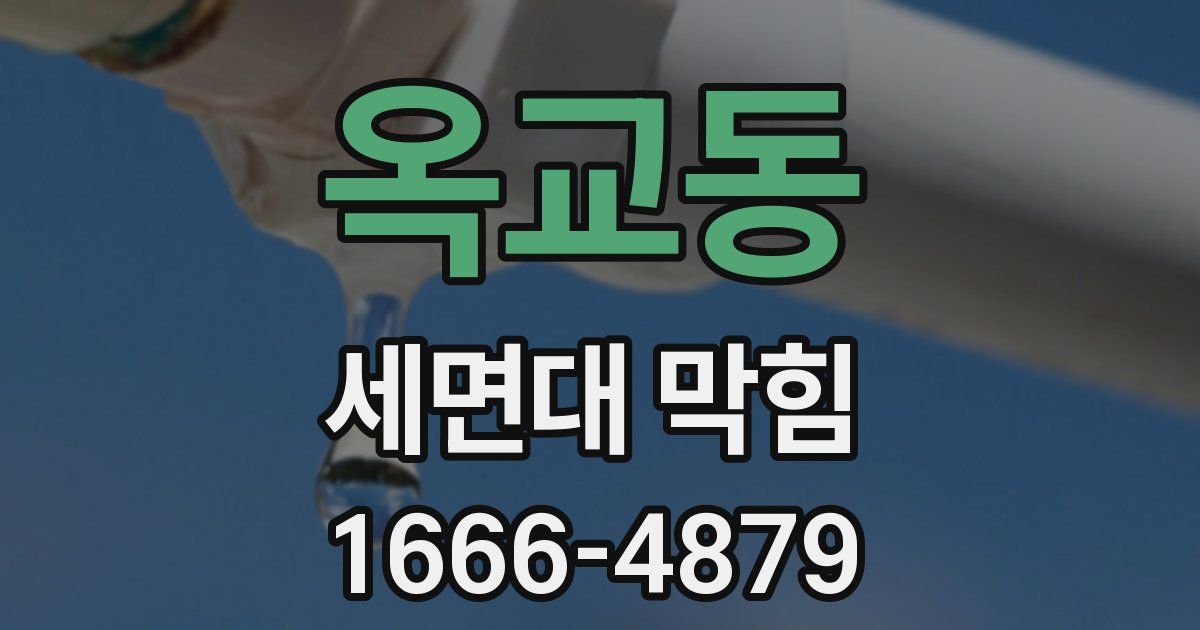 옥교동 세면대 막힘