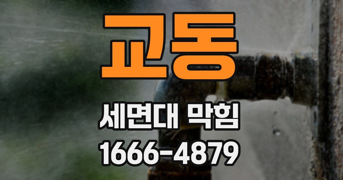 교동 세면대 막힘