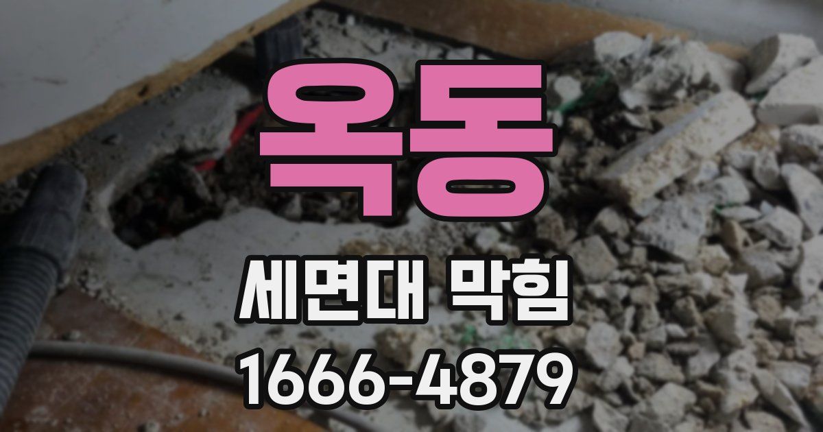 옥동 세면대 막힘