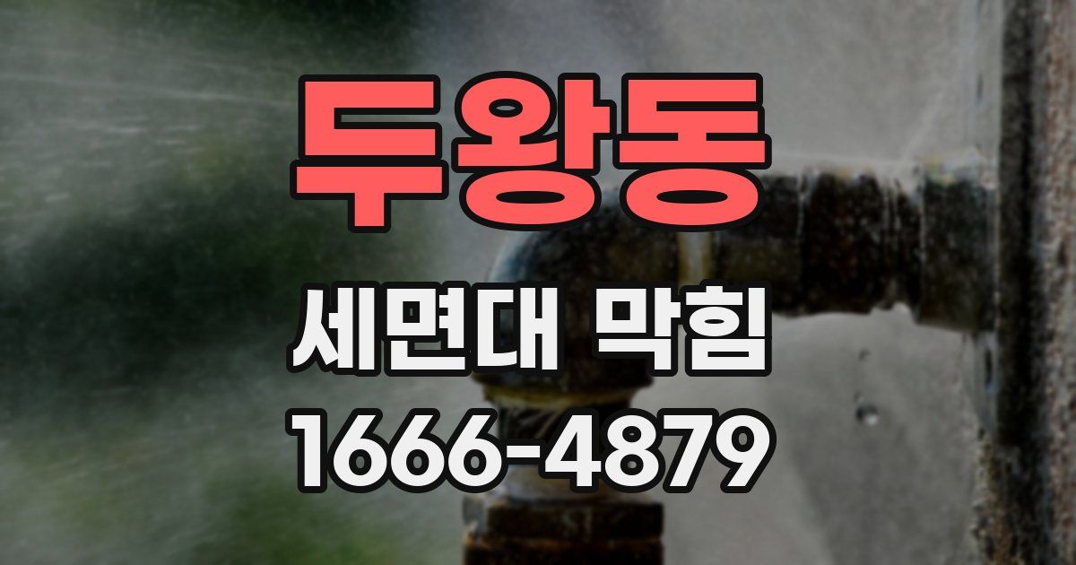 두왕동 세면대 막힘