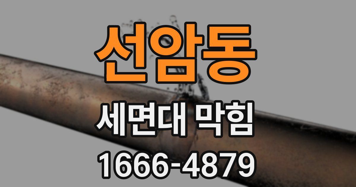 선암동 세면대 막힘