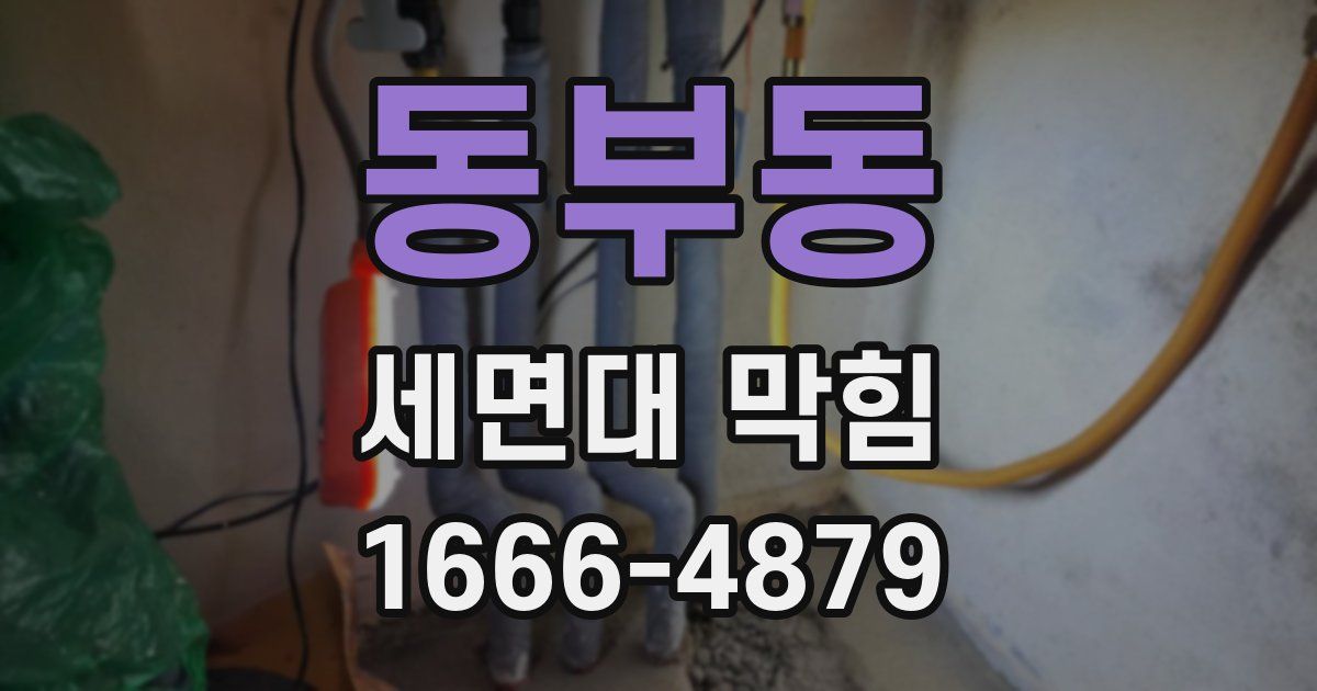 동부동 세면대 막힘