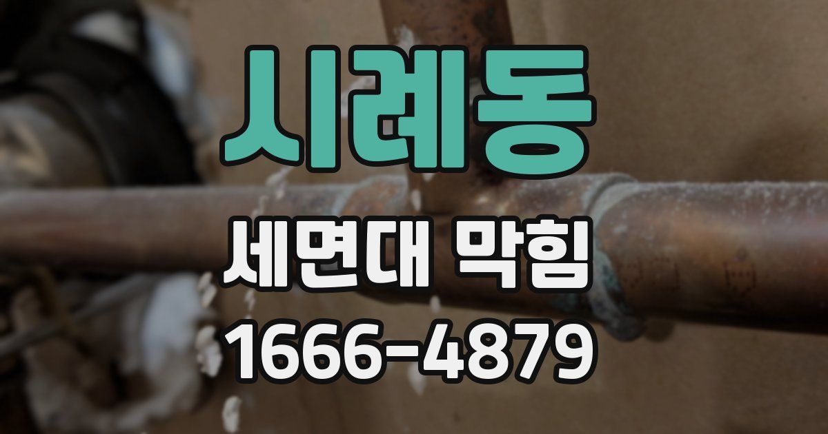 시례동 세면대 막힘