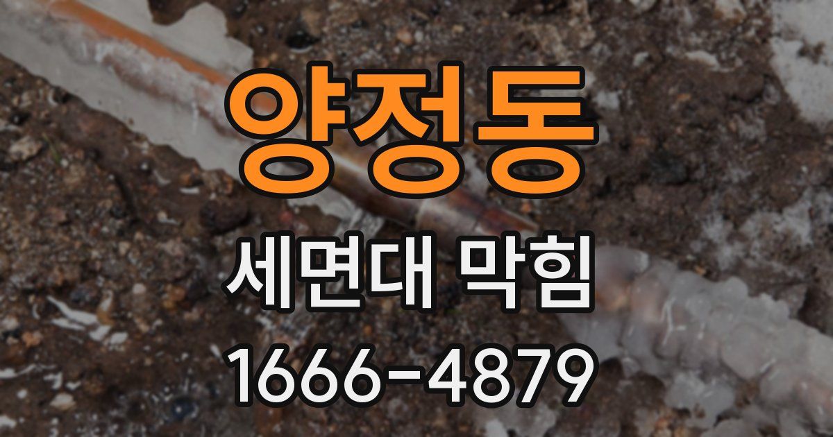양정동 세면대 막힘