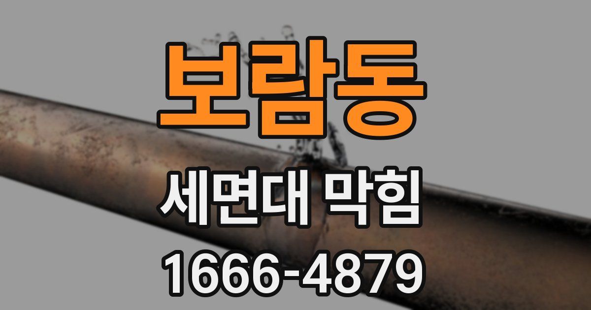 보람동 세면대 막힘