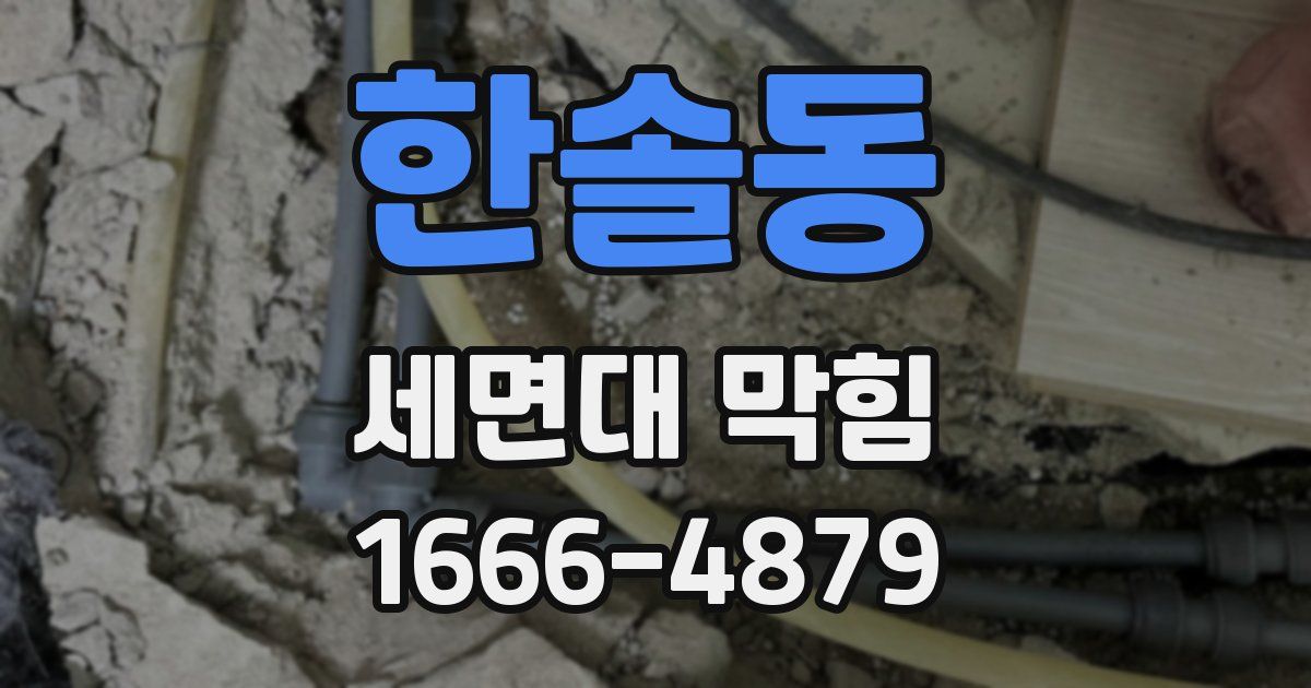 한솔동 세면대 막힘