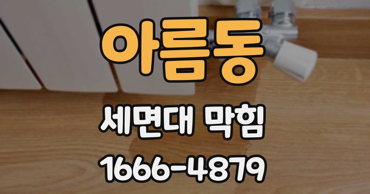 아름동 세면대 막힘