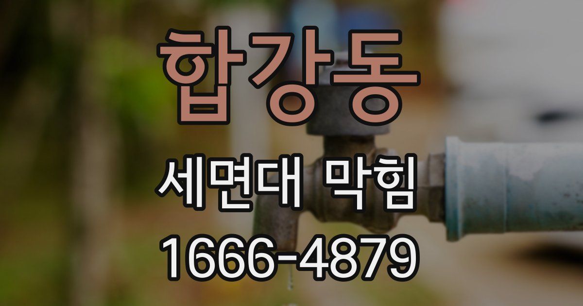합강동 세면대 막힘